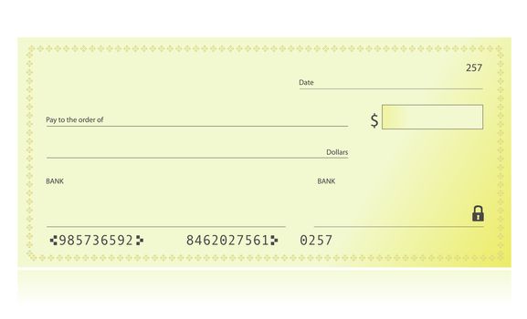 Bank Check illustration isolated over a white background