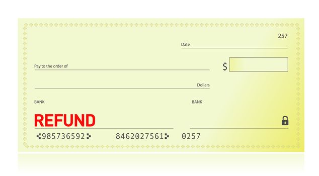 refund check illustration design on white