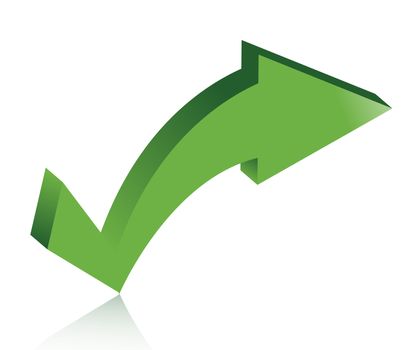 checkmark arrow illustration design over white