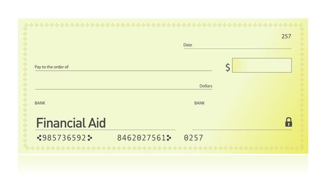 Financial aid check illustration design