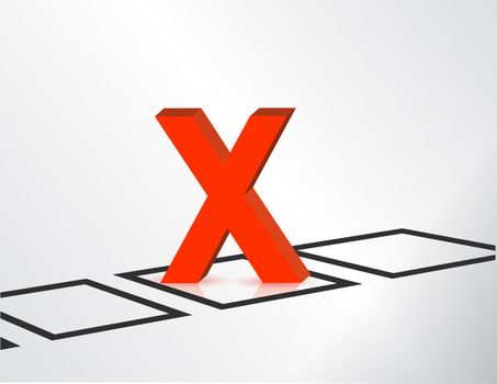 x mark list symbol illustration design