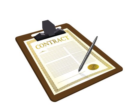 Contract with pen illustration design