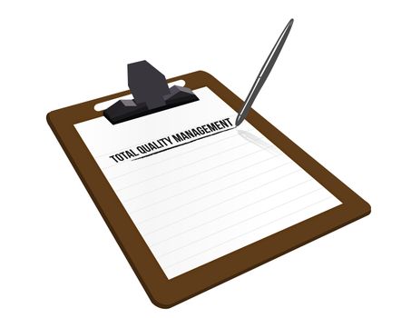 total quality management clipboard illustration design over white