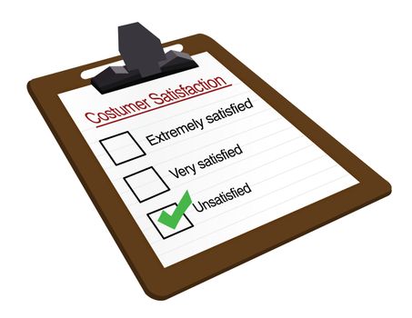 Poor customer survey on a clipboard