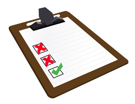 An illustration of a clipboard. Perhaps a survey, opinion poll, or inspection document. vector file available. / clipboard