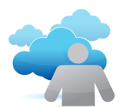 icon cloud computing illustration design over white