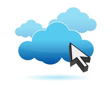 pointer and cloud icon illustration design