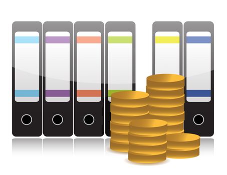 folders and profits illustration design over white