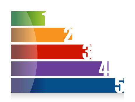 landscape colorful number graph illustration design over white