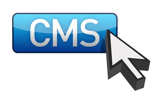 CMS blue cursor and button illustration