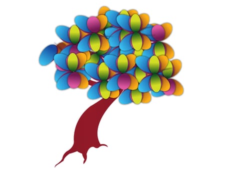 Abstract colorful tree illustration design