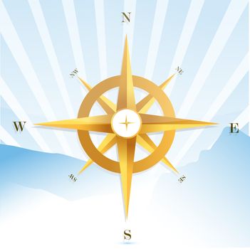 Blue sky compass design