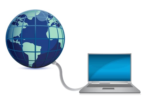 Concept of network connections. illustration design over white
