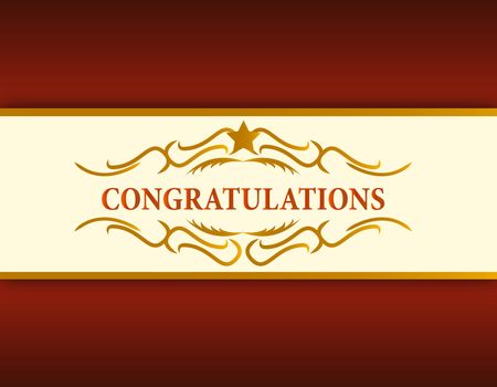 gold Congratulations card illustration design
