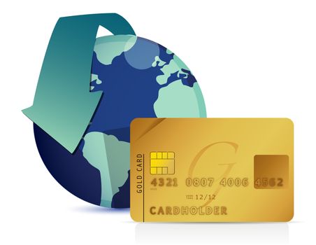 world credit concept illustration design over white