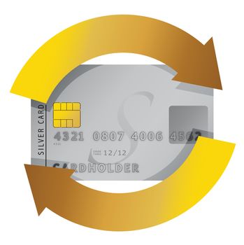 credit card constant consumerism concept illustration design