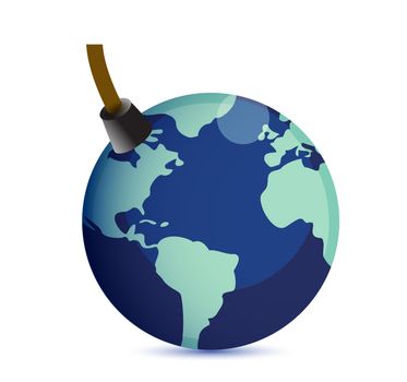 Earth at risk boom concept. illustration design