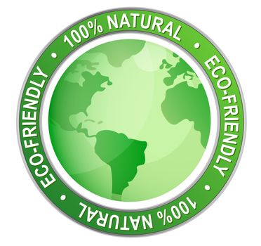 Eco-friendly sign and symbol isolated over a white background / Green product