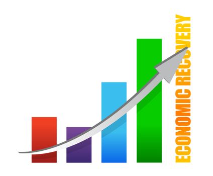 economy recovery chart arrow illustration design on white