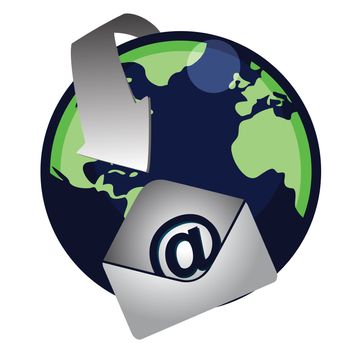 An illustration of a Global email. Vector File available. / Mail