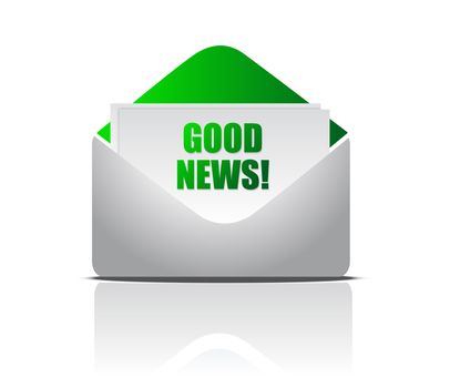 Good News and envelope, concept of success