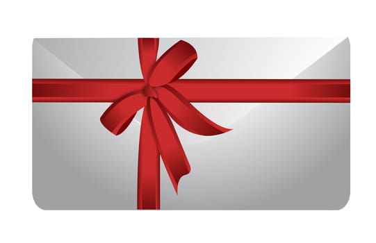 envelope and ribbon illustration design on white background