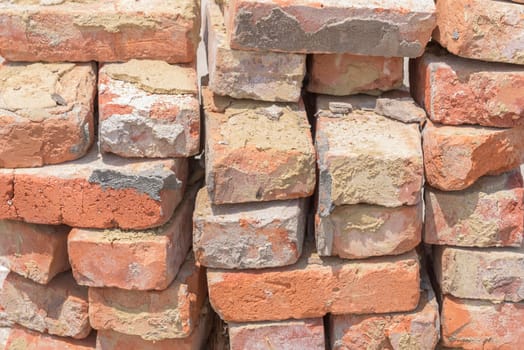 Pile of bricks. Bricks stacked in piles.