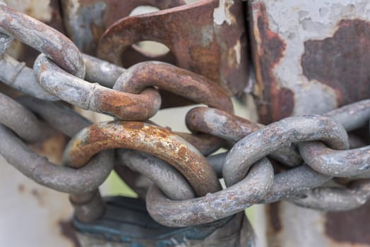 Metal rusty chain. Old rusty chain link