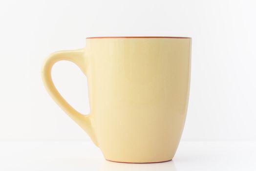 Mug on white background. One ceramic mug