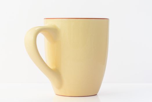 Mug on white background. One ceramic mug