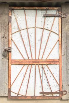 Old metal door with rust. Closed door