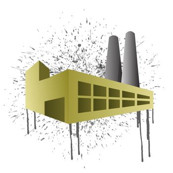 Ink splatter factory illustration design