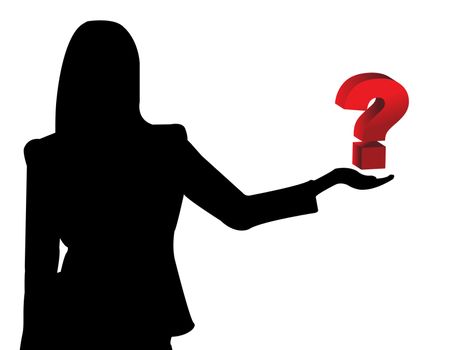 Business woman showing question symbol