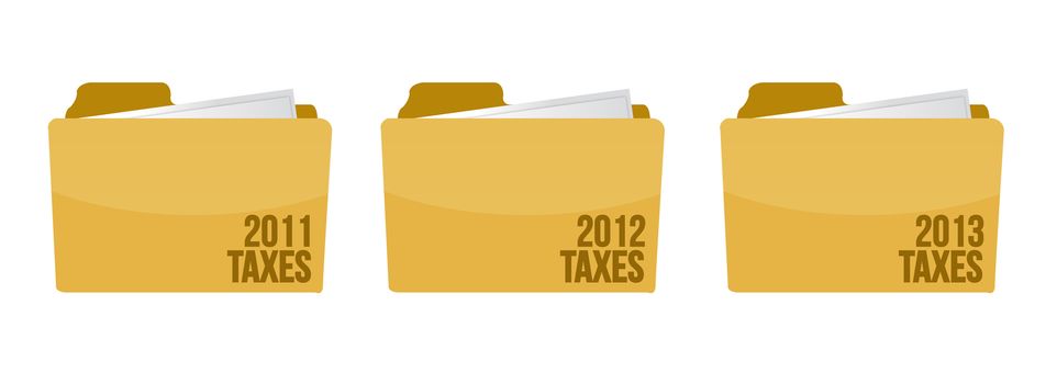 folder with tax documents illustration design over white