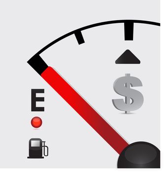 dollar sign Gas tank almost empty - illustration design