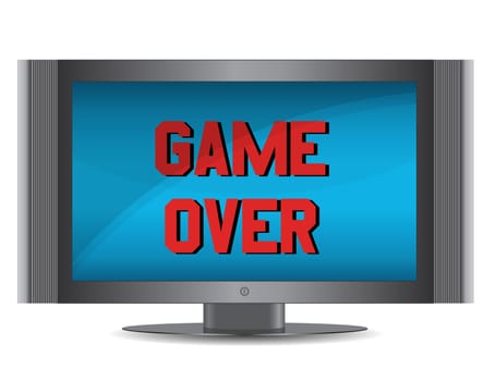 game over and screen isolated over a white background