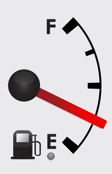 Detailed Gas tank almost empty - illustration design