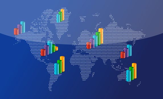 business around the world background illustration