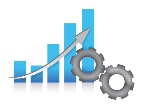 Bar chart production illustration design over white