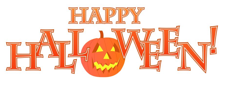 Happy Halloween text design illustration