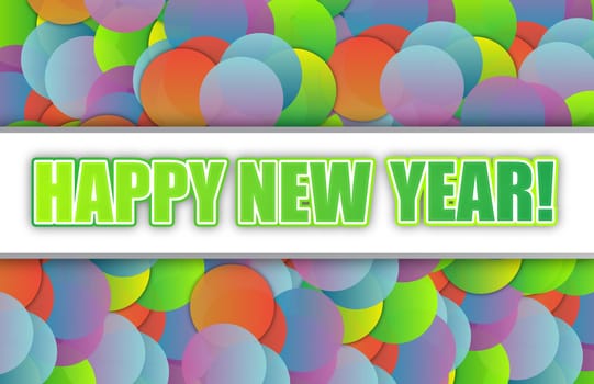 Happy new year colorful card background illustration design