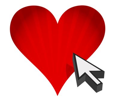 heart and arrow - Internet dating concept