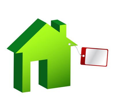 House with price tag illustration design