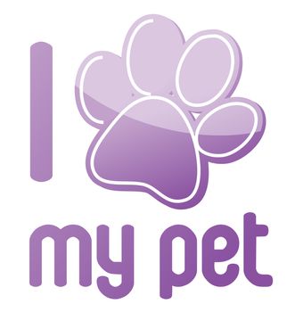 i love my pet illustration design on white background