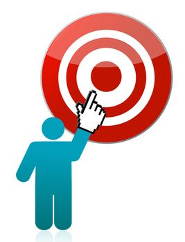 person pointing target illustration design