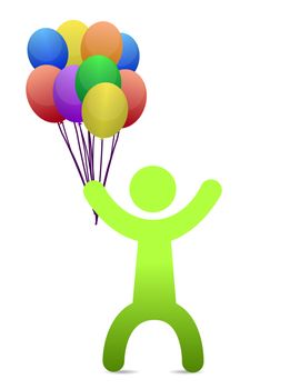 man with balloons