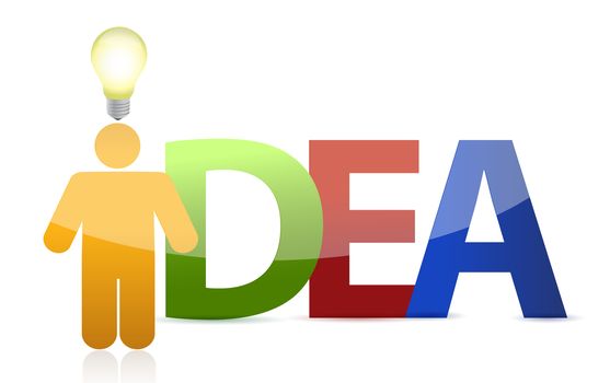 business man with idea sign illustration