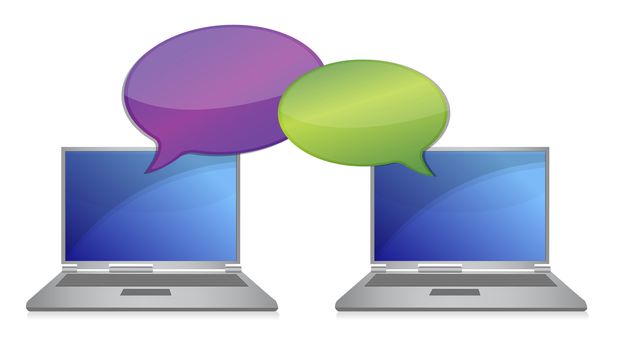 laptop communication Connection concept illustration design