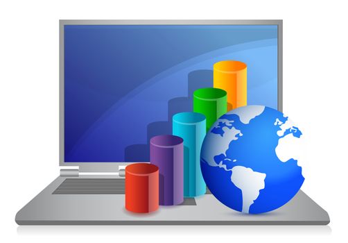 business laptop concept illustration design on white