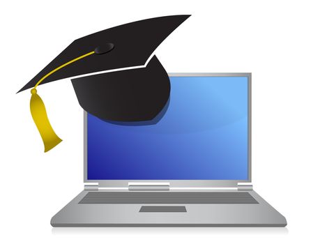 online education graduation concept illustration design